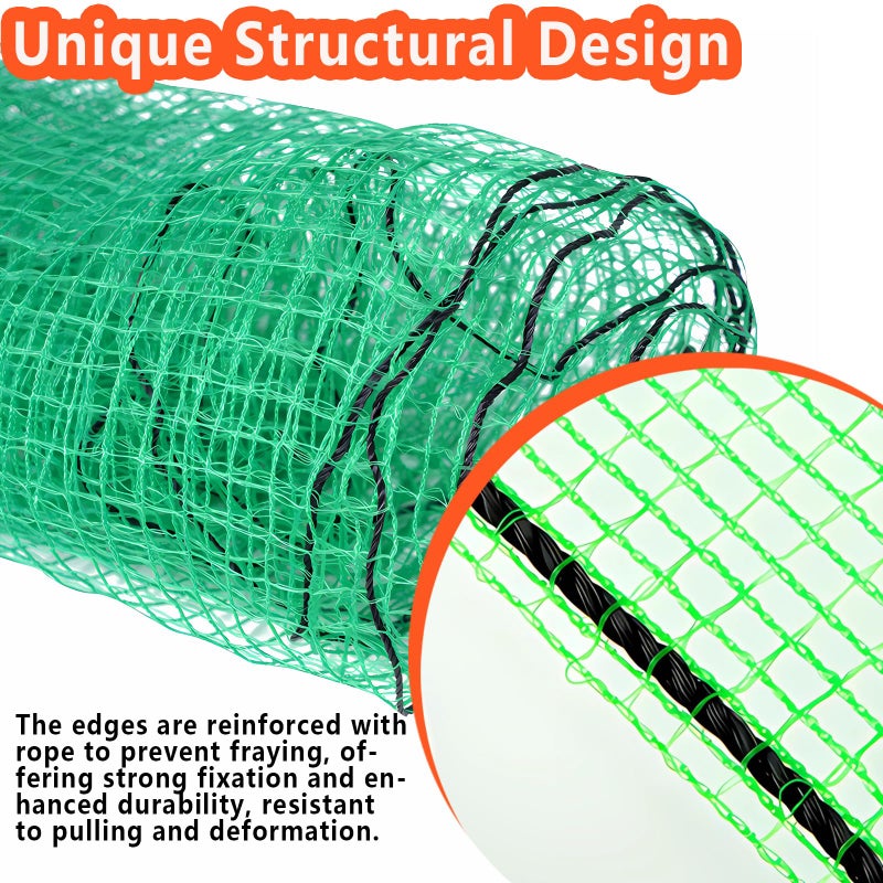 POYEE 4'x65' Garden Fence Temporary Fence Plastic Fence Safety Fencing Snow Fencing for Poultry Deer Rabbit Chicken Dog Animal Barrier Green - Image 4